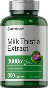 Horbäach Milk Thistle bottle front showing pure seed extract