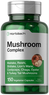 Horbäach Mushroom Complex bottle for daily wellness and balanced energy