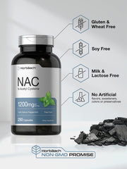 HorbAach NAC free-form powder capsules emphasize the 1,200 mg dose