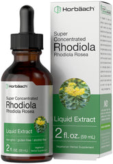Horbaach Rhodiola Rosea tincture bottle — alcohol-free extract for daily wellness.