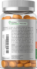 Packaging label for Horbäach Turmeric Gummies highlighting vegan and gluten-free formula