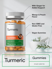 Horbäach Turmeric Gummies poured on a surface showing chewy consistency