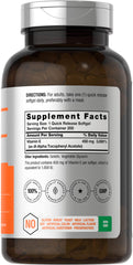 Horbaach Vitamin E 1000 IU softgels poured for easy daily use.