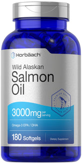 Horbäach Wild Alaskan Salmon Oil bottle with high-potency EPA and DHA for daily omega-3 support