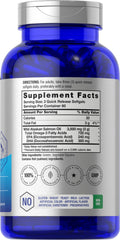 Horbäach salmon oil softgels closeup, easy to swallow and convenient for daily routine