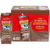 Horizon Organic shelf-stable chocolate milk box front view, ideal for lunchboxes.