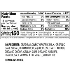 Horizon Organic chocolate milk box in a kid lunchbox for school