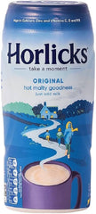 Horlicks malted milk powder canister front view, creamy indulgence for daily energy.