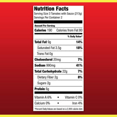 Hormel Beef Tamales can front label, quick heat-and-serve dinner option.