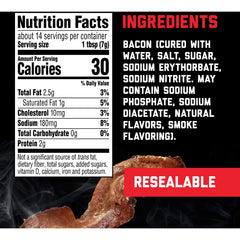 Hormel Black Label bacon crumbles ready to sprinkle on salads and soups.
