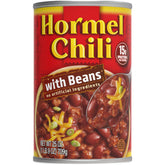 Hormel Chili with Beans bowl-serve highlights protein-rich comfort for quick weeknight meals.