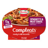 HORMEL COMPLEATS spaghetti-meat-sauce-tray front view, a ready-to-eat meal for busy days.