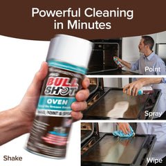 Horsepower Bull Shot Oven Pro cleans oven walls with no dripping or mess.