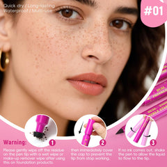 Hosaily Freckle Stamp Pen with 10 cone stamps for precise freckles.
