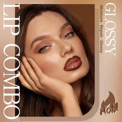 HOSAILY gradient lip look with brown liner swatch for defined fullness