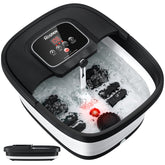 HOSPAN collapsible foot spa showing heat and bubbles for a relaxing home session