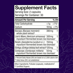 Host Defense BrainBotanicals capsules close-up suggests convenient daily brain support