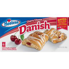 Hostess Danish Cherry Cheese Bear Claw 16oz, flaky pastry ready to enjoy with coffee.