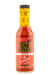 Hot Ones Classic bottle front showing bold label and organic ingredients for everyday flavor