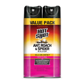 Hot Shot twin-pack cans for quick indoor pest control.