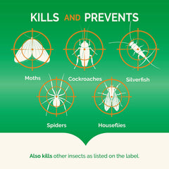 Hot Shot No-Pest Strip targets crawling pests like cockroaches and silverfish.