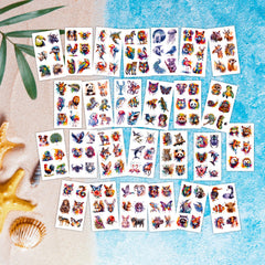 Hotoyannia party favors with watercolor tattoos, multiple designs for sharing