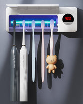 HouseGem toothbrush holder wall-mount display keeps brushes neatly stored and within reach.