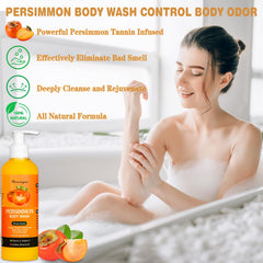 Hoveimpee Persimmon foam-lather showing rich, gentle cleansing for skin