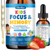 Hovika Kids Focus bottle with pour cap for easy daily dosing.