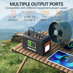 HOWEASY power station with eight ports for versatile charging during camping