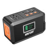 HOWEASY portable power station with LCD display shows remaining power for easy planning