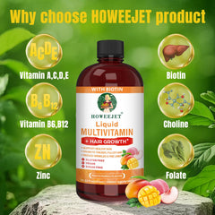HOWEEJET liquid multivitamin pour shows easy dosing for consistent nourishment.