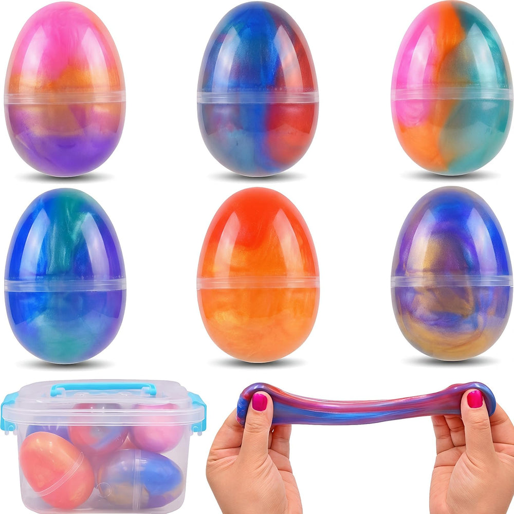 Howzcci slime eggs in a colorful pack, perfect for Easter egg hunts and imaginative play.