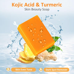HOYEHOLA Kojic Turmeric Soap Bar rich lather for gentle Daily cleansing.