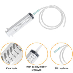 Hoypeyfiy syringe with adapter securely connects to tubing during use