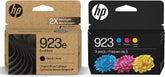 HP 923e EvoMore black ink cartridge 2-pack delivers crisp text and reliable performance.