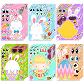 HSHFAMIIY Easter stickers 24 sheets bright colors for DIY crafts.