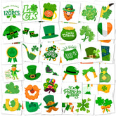 HSHFAMIIY St Patrick's shamrock tattoo on arm for family-friendly party fun.