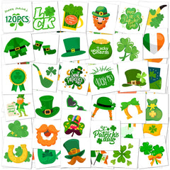 HSHFAMIIY St Patrick's shamrock tattoo on arm for family-friendly party fun.