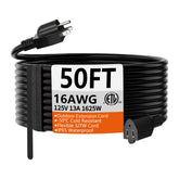 HUANCHAIN 50 ft outdoor extension cord with waterproof jacket for outdoor use