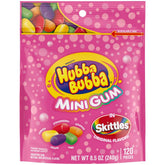Hubba Bubba Minis SKITTLES gum bulk bag shown for on-the-go flavor
