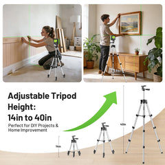 Huepar self-leveling with wide 110-degree coverage guides large surface layouts