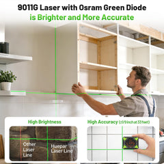 Huepar tripod extends height for accurate cross lines on walls