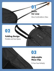 HUHETA mask worn view demonstrates breathable comfort for extended wear