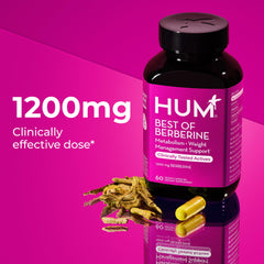 HUM Best of Berberine bottle pour showing convenient daily dose.