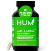 HUM Gut Instinct daily probiotics bottle for easy digestive support