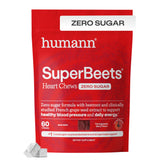 Humann SuperBeets Heart Chews packaging on display for convenient heart health snacking.