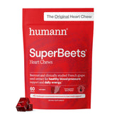 Humann SuperBeets box front showing pomegranate berry flavor for on the go heart support.