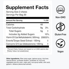 Close-up of Humann SuperGrapes Chews, grape flavor, bite-sized daily boost