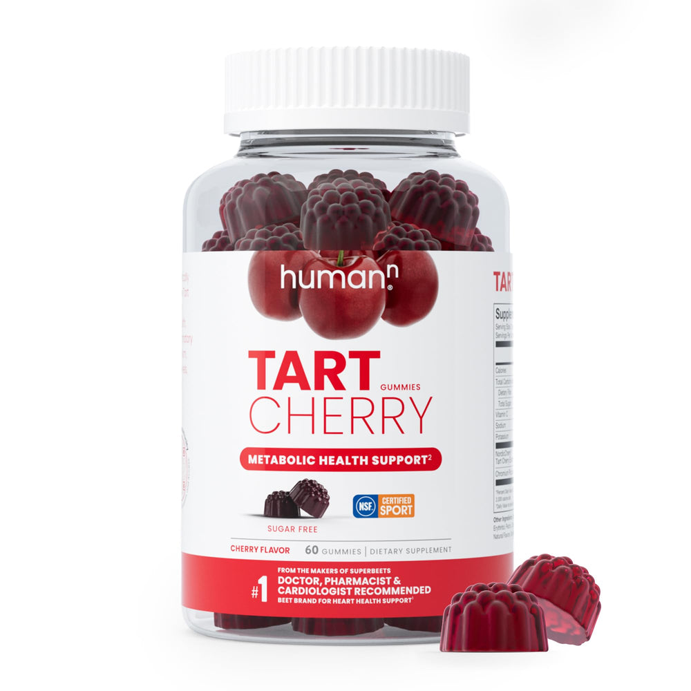 Humann Tart Cherry Gummies packaging for daily wellness on the go.